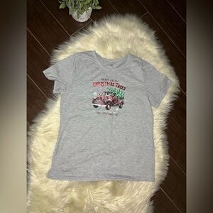 Holiday Time grey christmas t shirt sz large